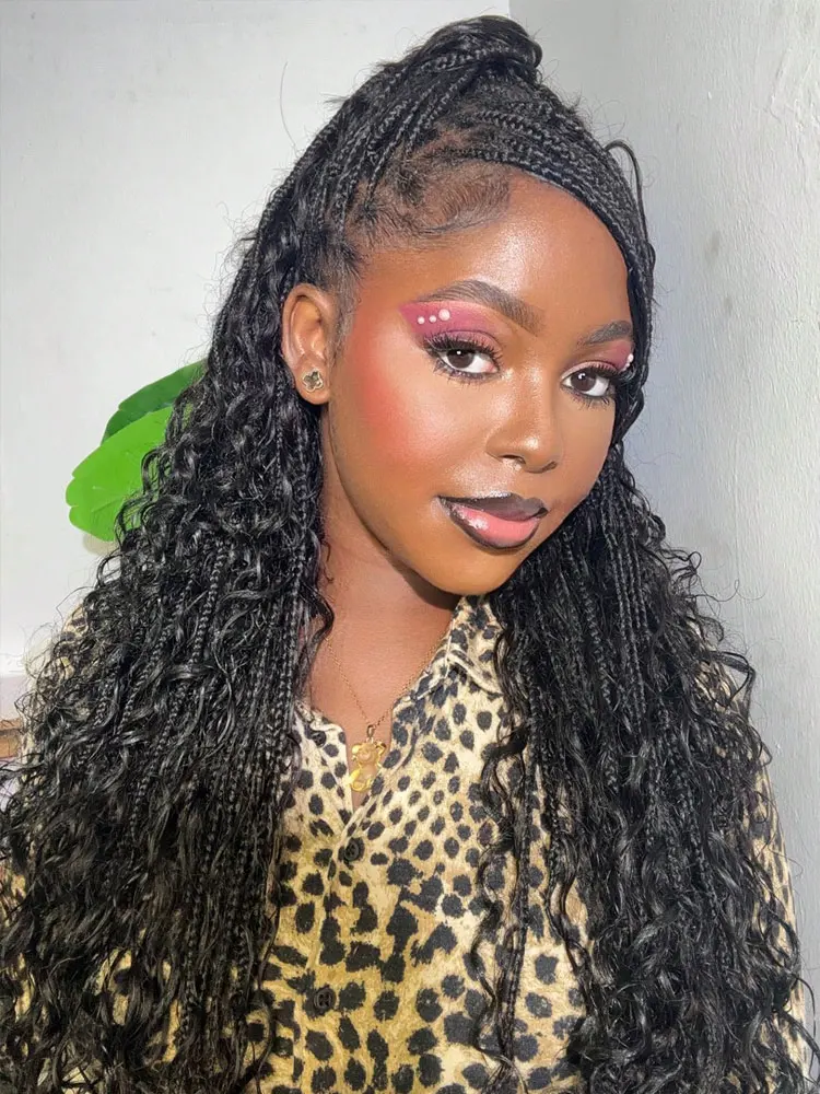 110 جرام 28 بوصة شعر بوهو مجعد للتضفير بدون عقدة 12A موجة عميقة السائبة البوهيمي 2 حزم/حزمة اللون الطبيعي 100% شعر بشري