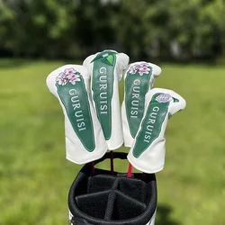 Flowers Golf Woods Headcovers Covers For Driver Fairway Putter Clubs Set Heads PU Unisex Simple Golf Head Cover