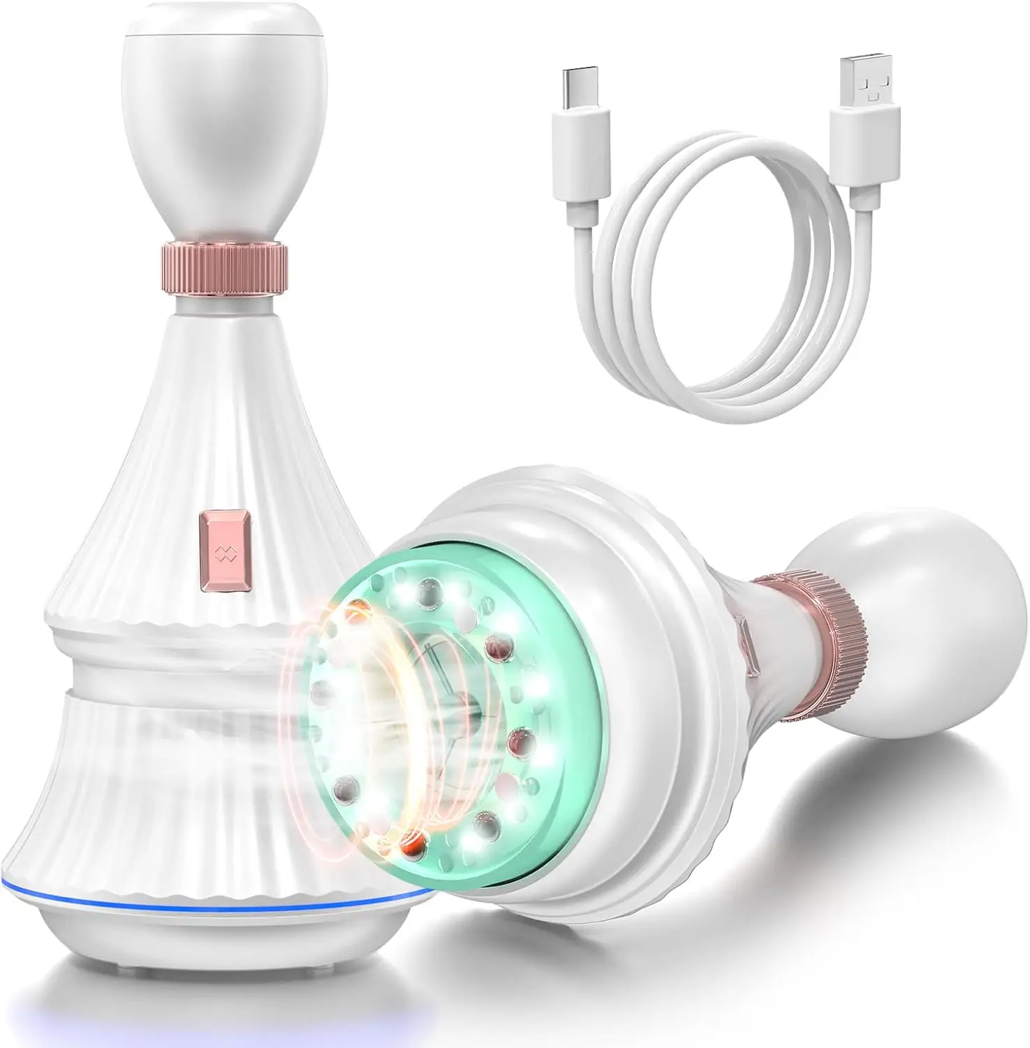 New Electric Cupping Blue Light Therapy Device GuaSha Massager Clean Base 12 Level Vacuum Blood Circulation for Body Relief Pain