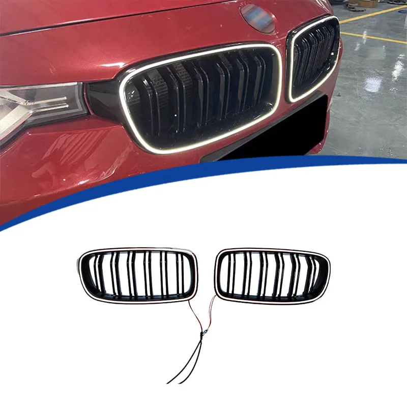 

Suitable for 2013-2018 BMW 3 Series F30 luminous LED grille replacement with original car buckle installation