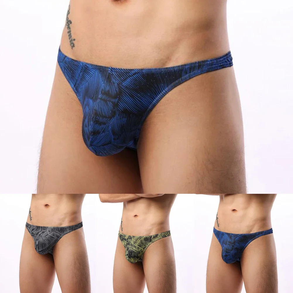 Ropa interior Sexy para hombre, bragas con bolsa, lencería de cintura baja, tangas