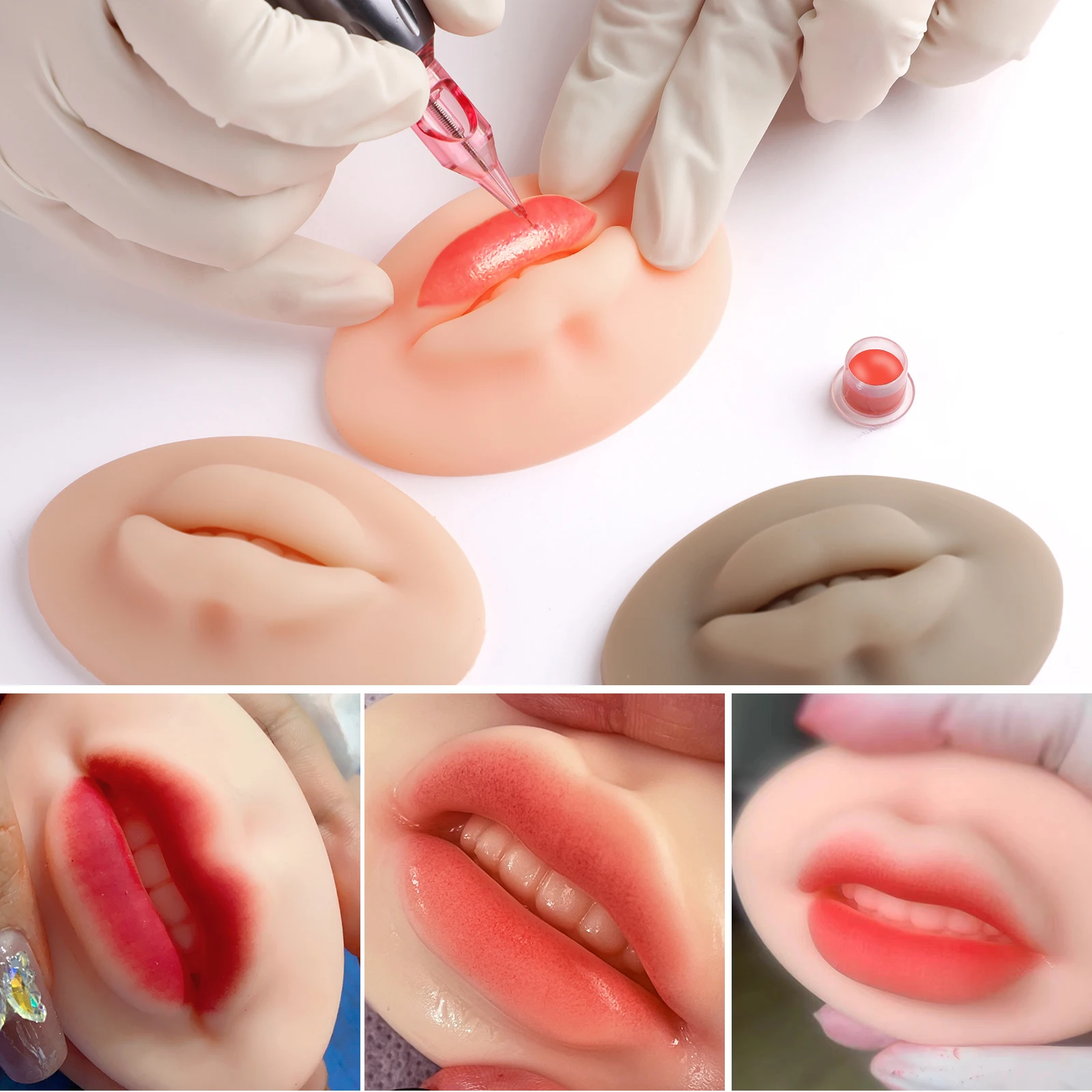 5D Dimensional Lip Practice Skin Microblading Permanent Makeup Soft Film Silicone PMU Lip Mold Beginner Tattoo Supplies Tool