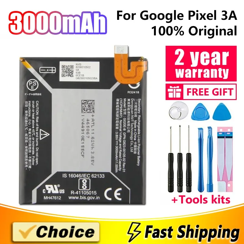 G013A-B G020E-B For HTC Google Pixel Pixel 3 3A XL 4 4XL 4A 5 5A 5XL 6 6Pro,Brand New Replacement Phone Lithium Battery+Tools