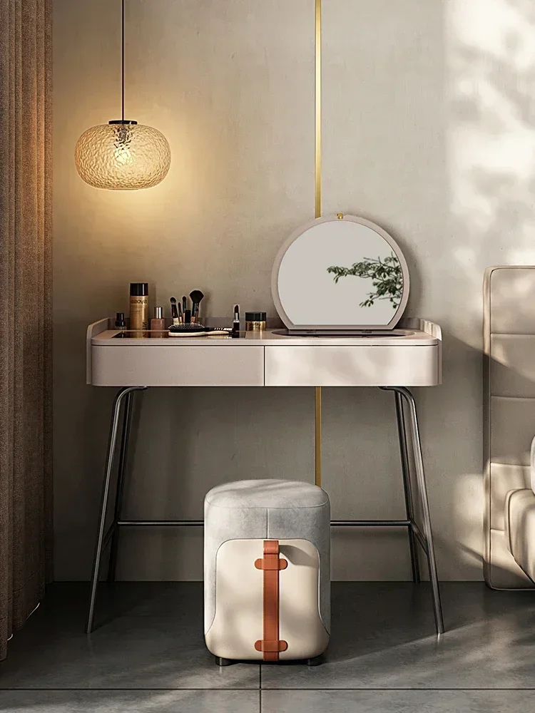

N17 Легкий люксовый туалетный столик премиум-класса, мини-столик-трансформер для спальни, интегрированный с рабочим столом