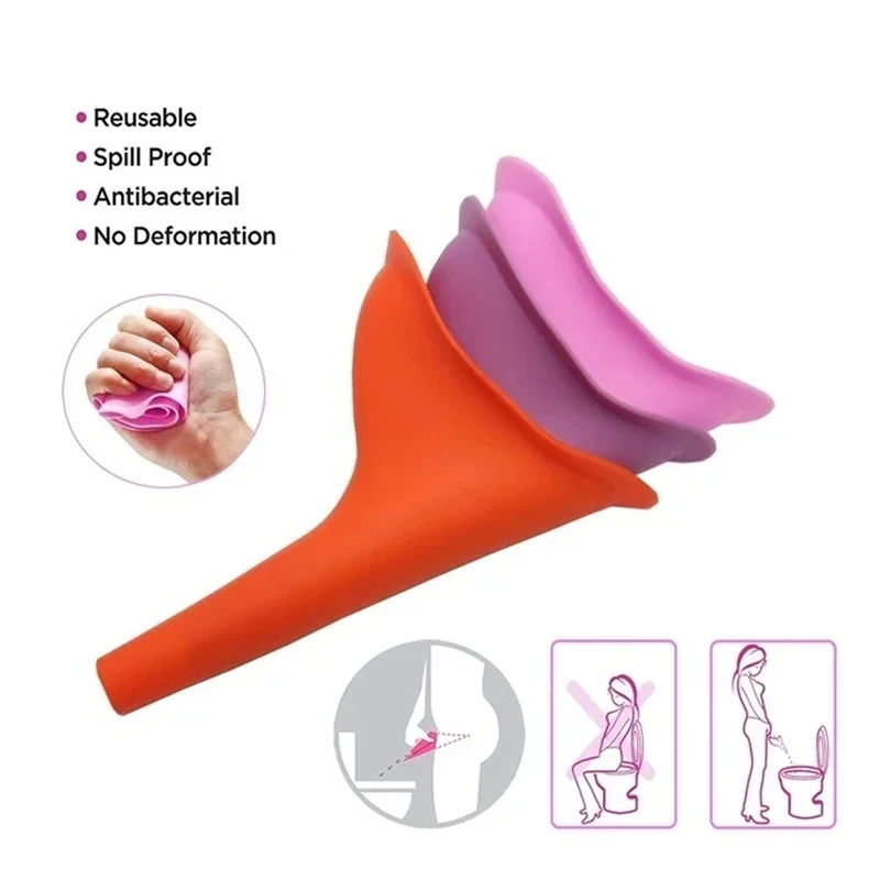 

Portable Pee Funnel For Women Standing Piss Silicone Toilet Female Urinal For Travel Femme Urinating Device Emergency Camping