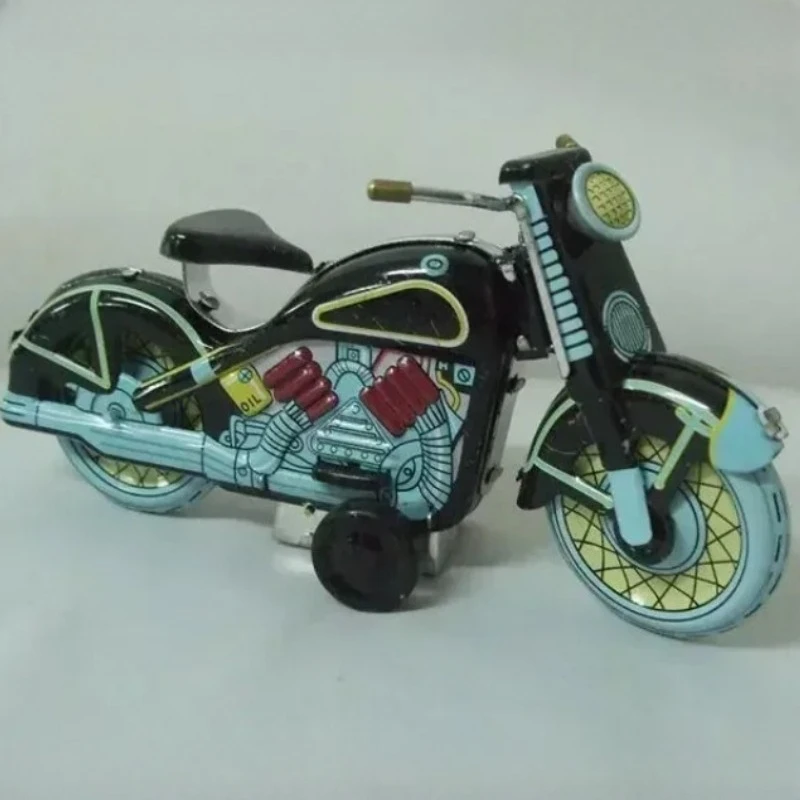 

Adult Collection Retro Wind Up Toy Metal Tin The Motorcycle Mechanical Clockwork Toy Figures Model Kids Gift