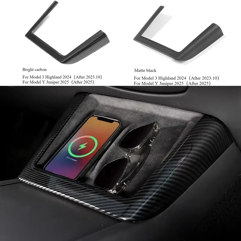 

For Tesla Model 3 Highland/Model Y Juniper 2025 Wireless Charging U-shaped Edge Wrapping Decorative Protective Cover Accessories