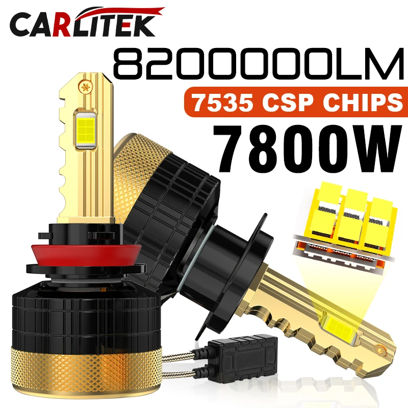 7800W H7 H4 H11 Led Headlights Bulb 3 Copper Tube Super Bright H1 H8 H9 HB3 HB4 9005 9006 9012 Led Lights For Car 12V High Power