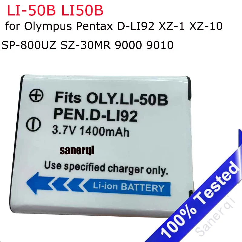

LI-50B LI50B аккумулятор 1400 мАч для Olympus Pentax D-LI92 XZ-1 XZ-10 SP-800UZ SZ-30MR 9000 9010 LI 50B D-LI92 аккумуляторы для камеры