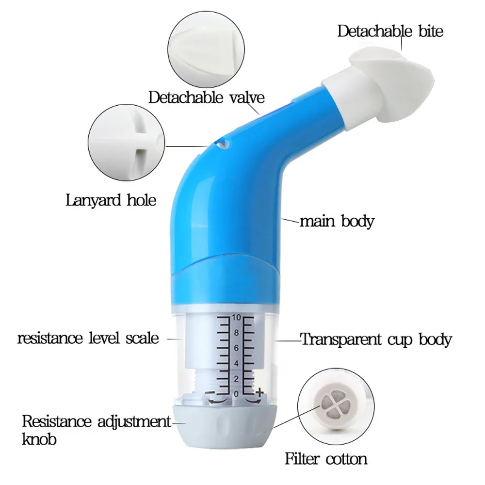 VIS-04 Handheld Breathing Trainer Exerciser Portable Lung Function Improvement Respiratory Spirometry Breath Measurement System