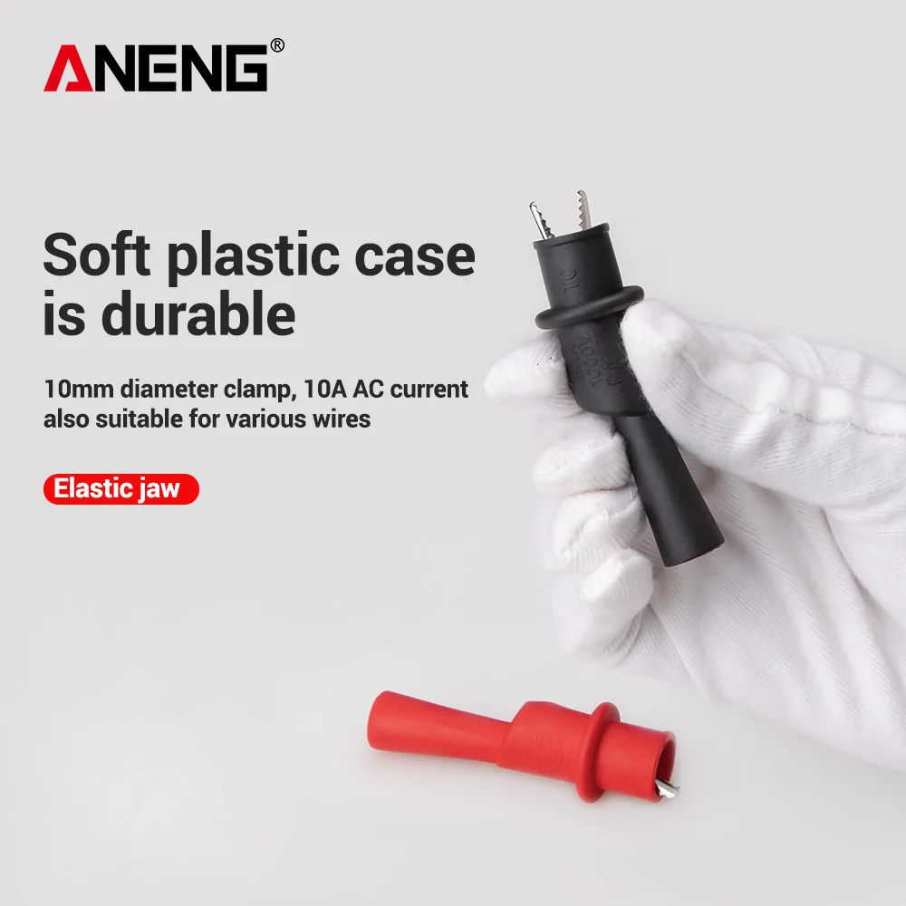Aneng jacaré teste multímetro acessórios testador sonda 1 par crocodilo braçadeira elétrica para teste ferramentas medidor de sonda