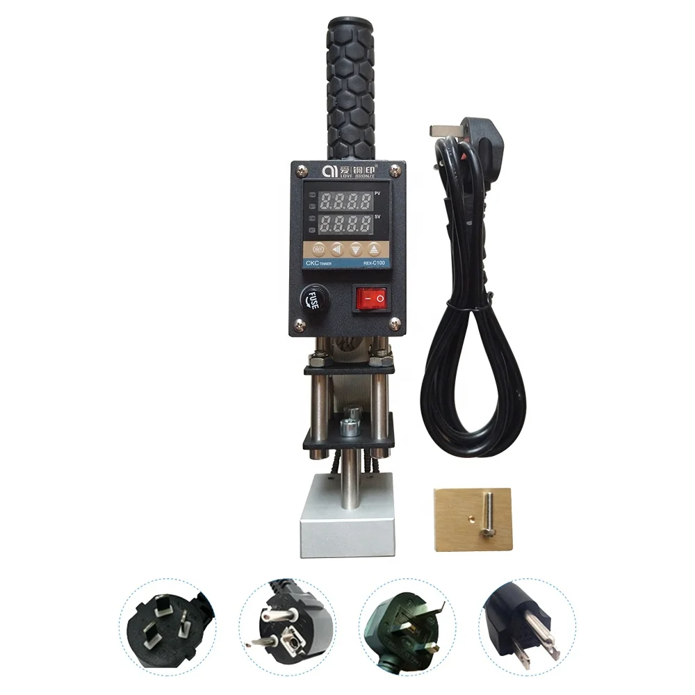 Handheld Heat Press Manual Hot Stamping Machine for Leather Custom logo Embossing Multi Plugs