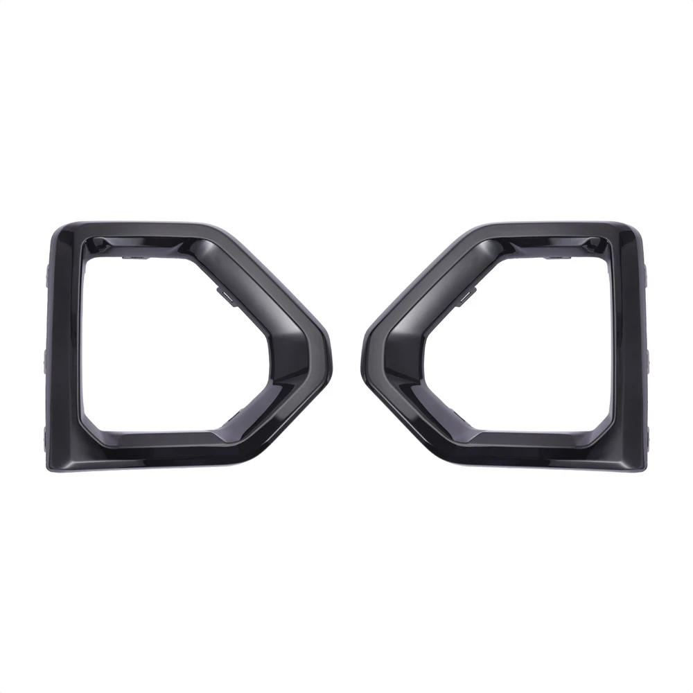 Pair Front Fog Light Outer Bezel Cover Black Chrome Set 84176752 84176753 for GMC Sierra 2019 2020 2021 Denali SLT