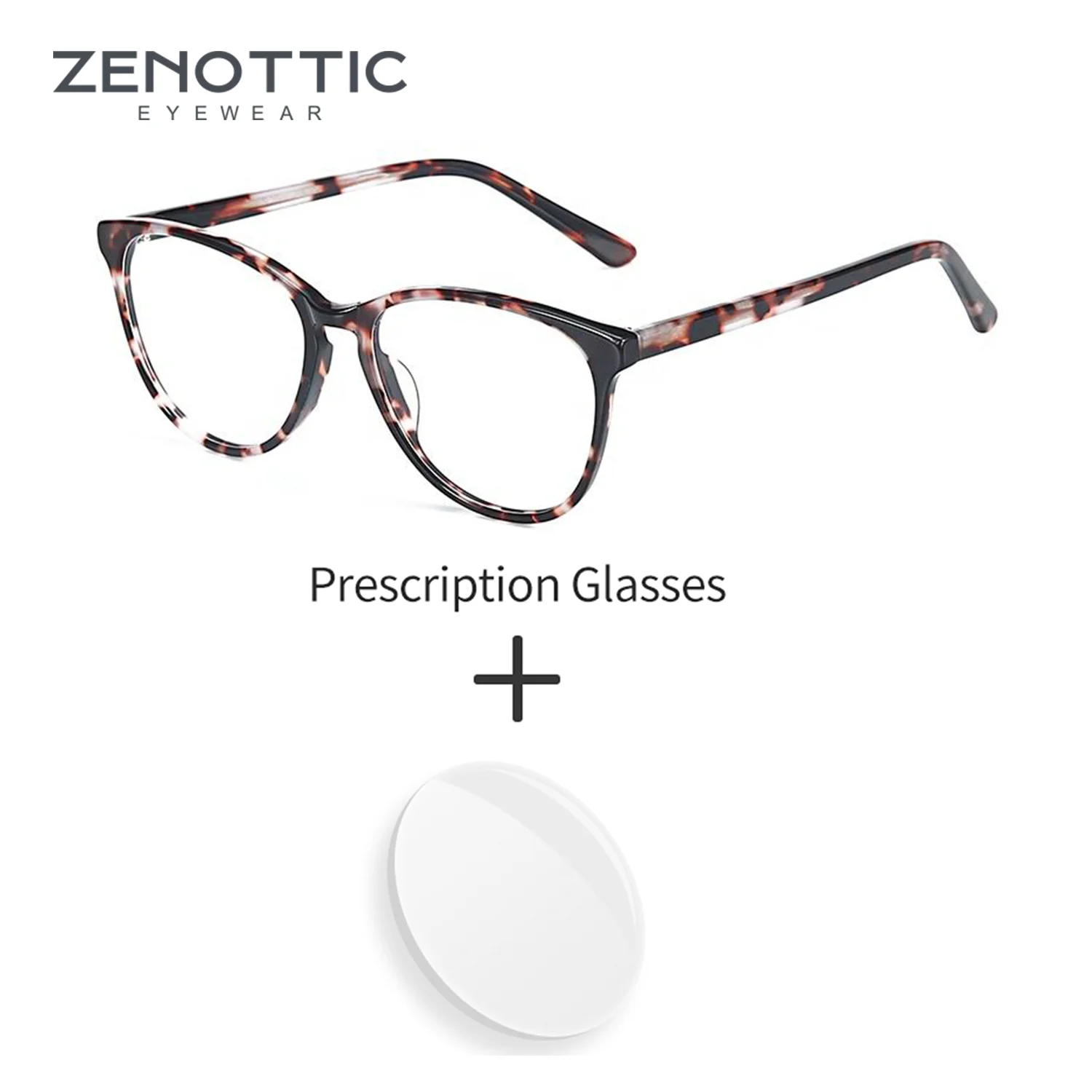 

ZENOTTIC женские модные овальные очки по рецепту, ацетатные оптические очки с защитой от синего света, квадратные очки для близорукости