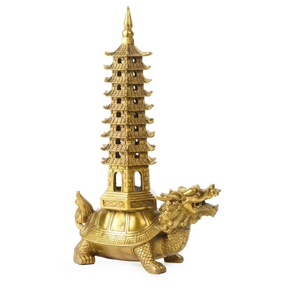 Copper Statue Pure copper Longgui Wenchang tower brass home decoration