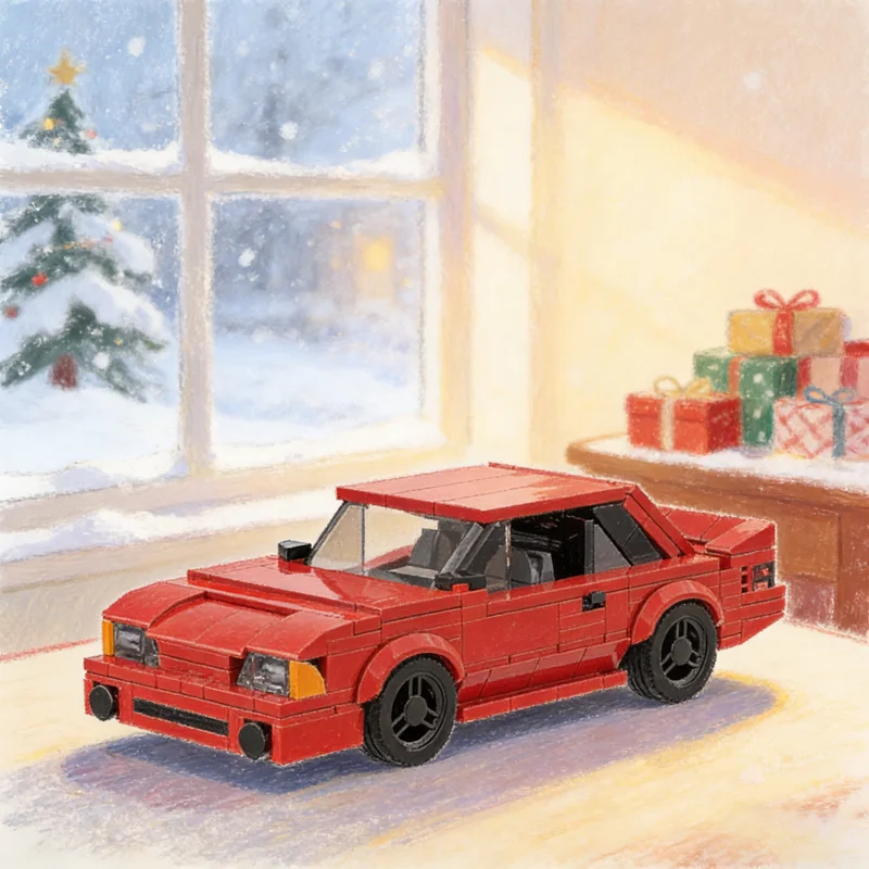 438ピース MOC フォード マスタング フォックスボディ コブラ シティチャンピオンズ モデル 組み立てブロック 建築 クリスマスギフト おもちゃ ブロック キッズ