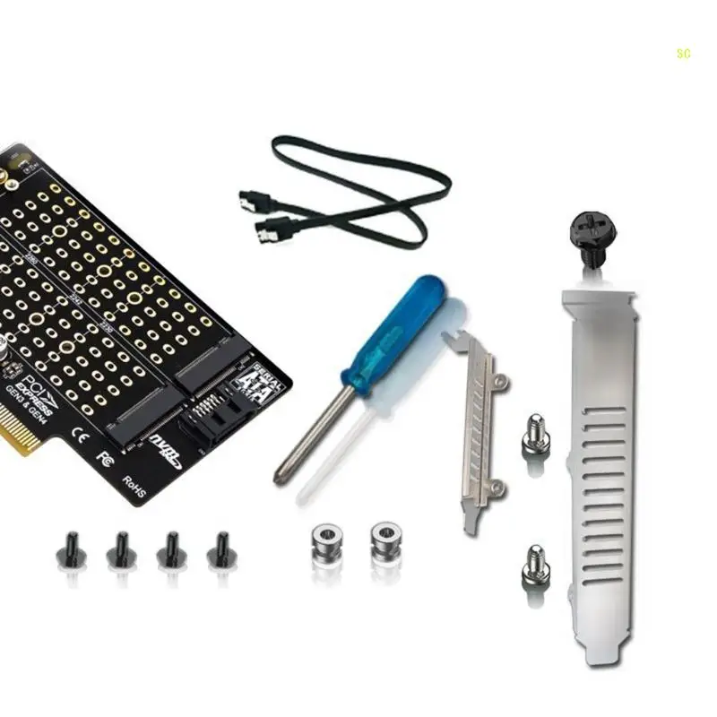 M.2 NVMe SSD ไปยังการ์ดขยาย PCIE รองรับ PCIEX4 X16 SSD 2242/30/60/80 dropship