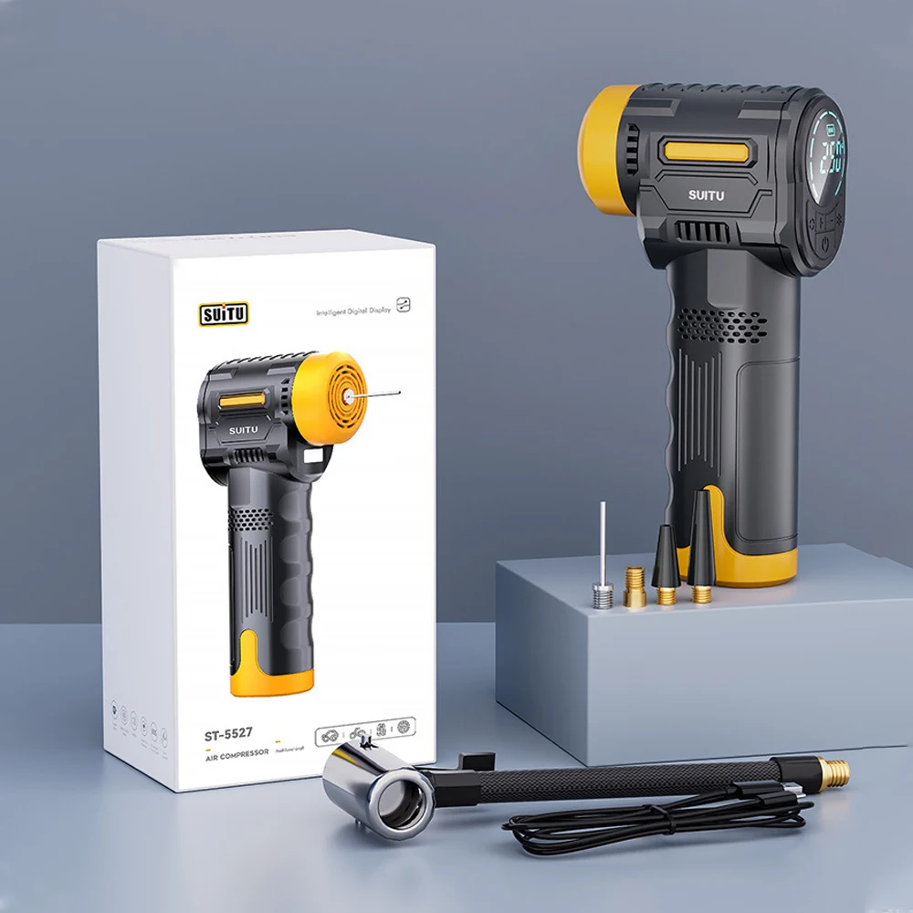 

Handheld portable air pump, intelligent digital display, stop when full, rapid inflation, with lighting, outdoor tool