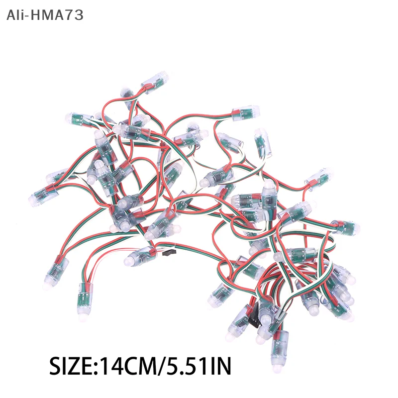 HMA73-50 шт. DC5V WS2811 полноцветный светодиодный пиксельный световой модуль 12 мм 14 см провода IP68 водонепроницаемые RGB цифровые светодиодные струны фестивальный декор