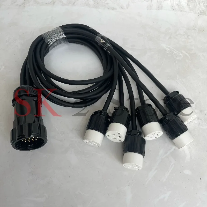 19Pin Socapex Cable Breakout to 5-15R Plug Electric Power Split Cables