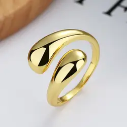 Chunky Adjustable Water Droplet Rings Handmade High Polished Thumb Band Statement Ring for Women Girl Opening Ring