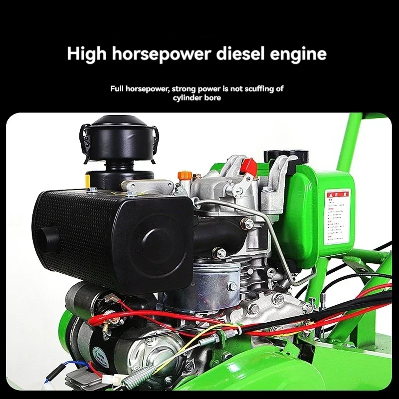 Compact Weeder and Tiller – Small Home-Use Rotary Tiller and Soil Turner for Hard Ground – 4WD Diesel Soil Cultivator
