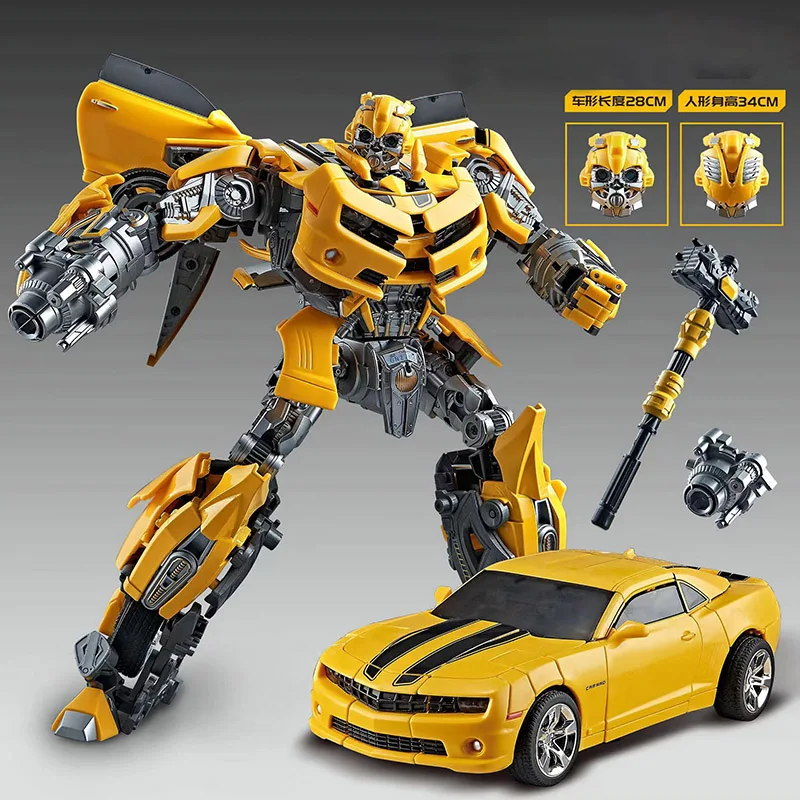 Anime Figures Transformation Robot Car Toy Optimus Prim Bumblebee Masterpiece Megatron Boy Birthday Gift Model Desktop Decora