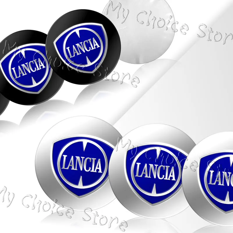 Car Styling Aluminum 4Pcs 56mm Car Wheel Center Hub Caps Dust-proof Stickers For Lancia Logo Kappa Delta 3 Ypsilon Musa Voyager