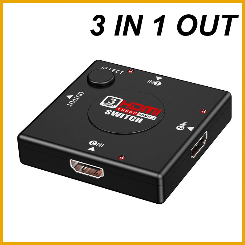NEW HDMI-Compatible 1080P Switch 3 Port HDMI-Compatible Switcher Selector 3 In 1 Out HD Switches  Player HDTV,PS4 Game Console m