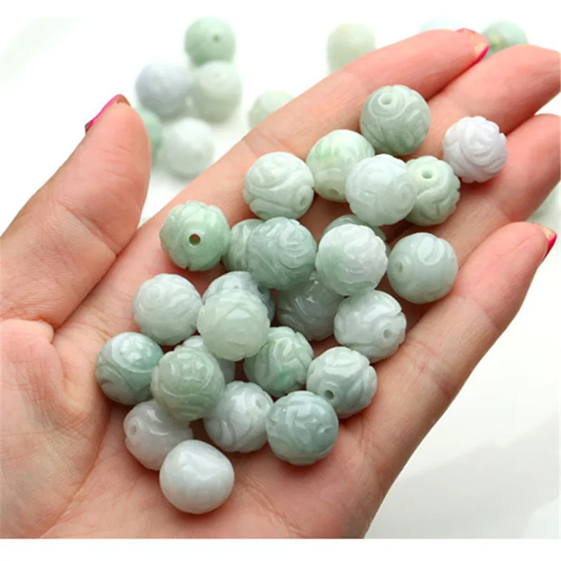 Factory Direct SupplydiyJade Ornaments Accessories Jade Bead Natural Myanmar JadeaGoods Carved Scattered Beads Wholesale