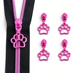 5PCS 42mm Cat Paw Shape Pink Metal Zipper Puller Crossbody Shoulder Bag Pull Tab Slider Paw Pendant DIY Hardware Accessories