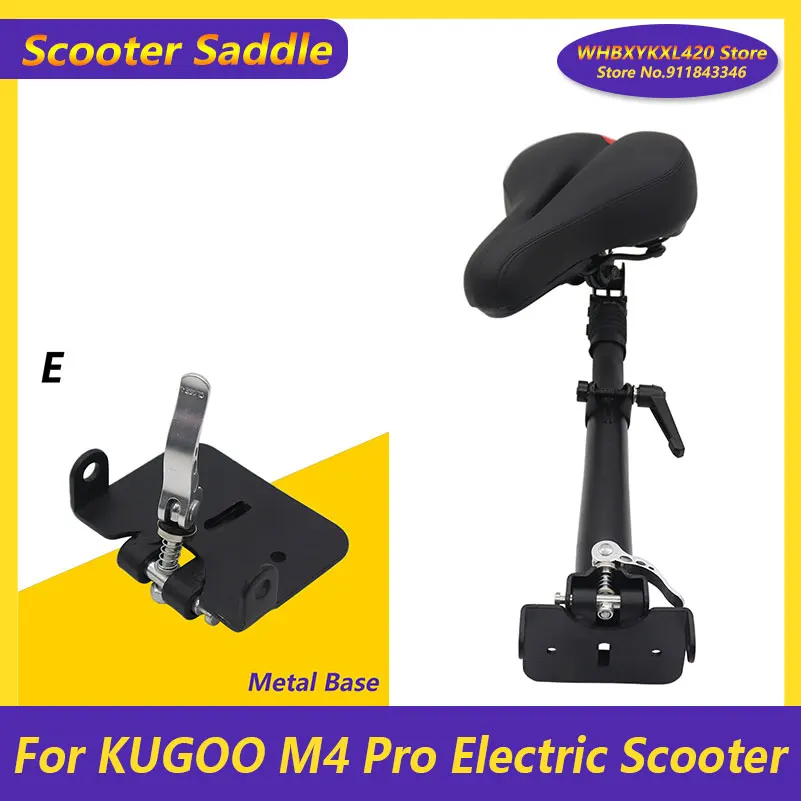 10 Inch Electric Scooter Folding Seat Saddle Foldable Height Adjustable Shock-Absorbing Chair for KUGOO M4 Pro