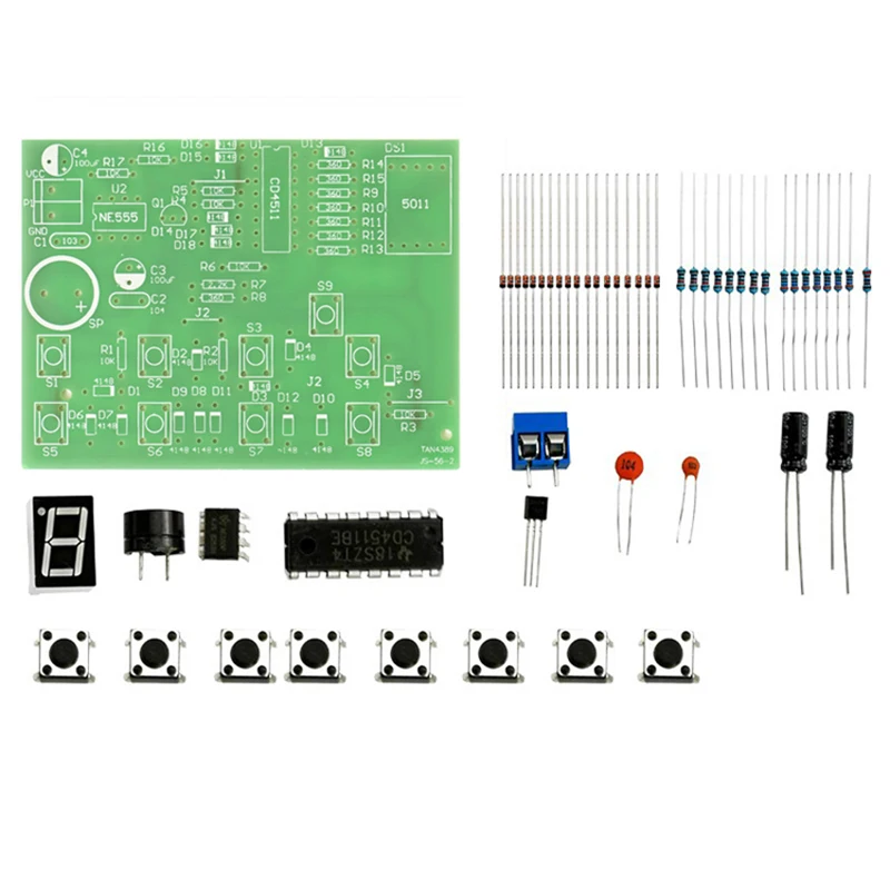 CD4511 Eight-way Digital Grabber Soldering Kit Set for Making Printed Circuit Boards for Skill Competition Practice