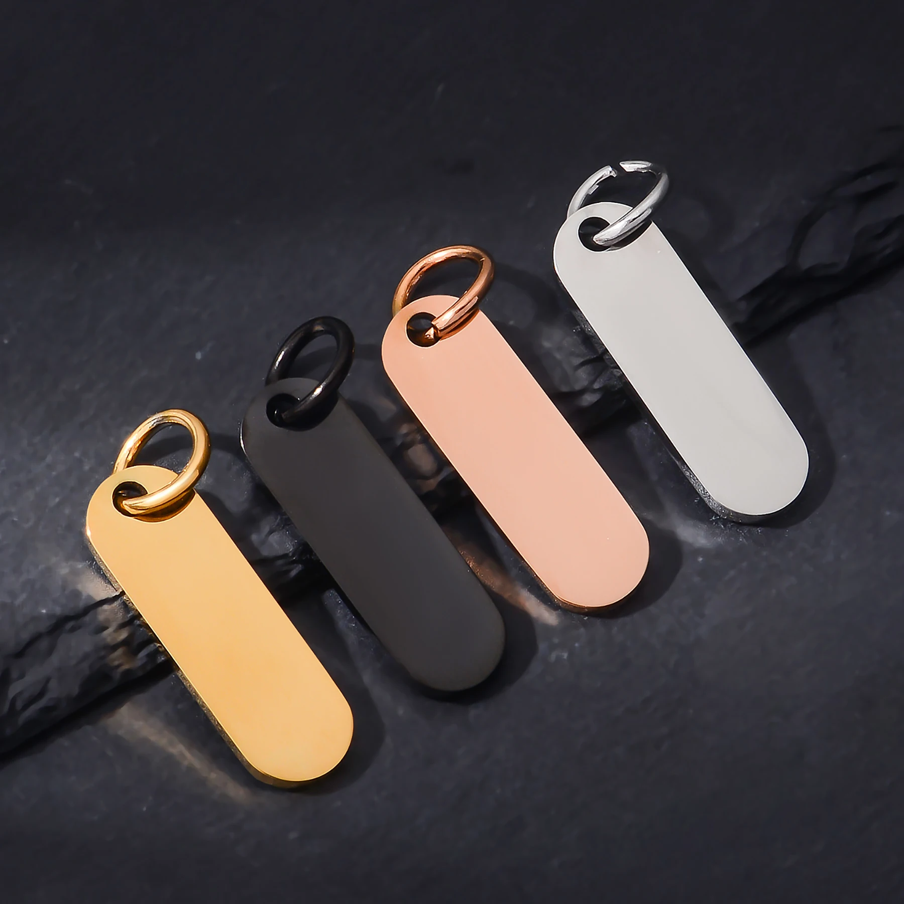 

10Pcs Stainless Steel Blank Mirror Polishing Tags for DIY Making Keychain Necklace Bracelet Charms Pendant Jewelry Wholesale