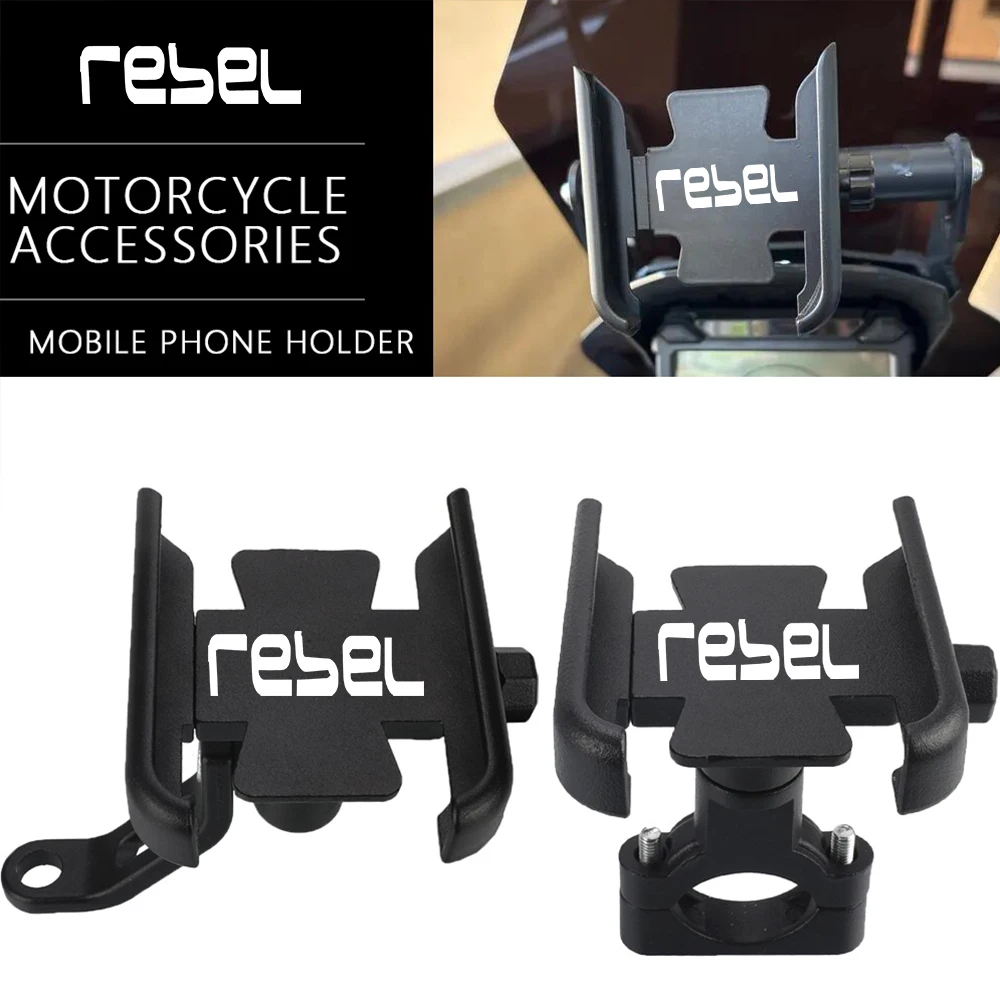 

For HONDA REBEL CMX 300 500 CMX300 CMX500 2017- 2024 Motorcycle CNC Accessories Handlebar Mobile Phone Holder GPS Stand Bracket