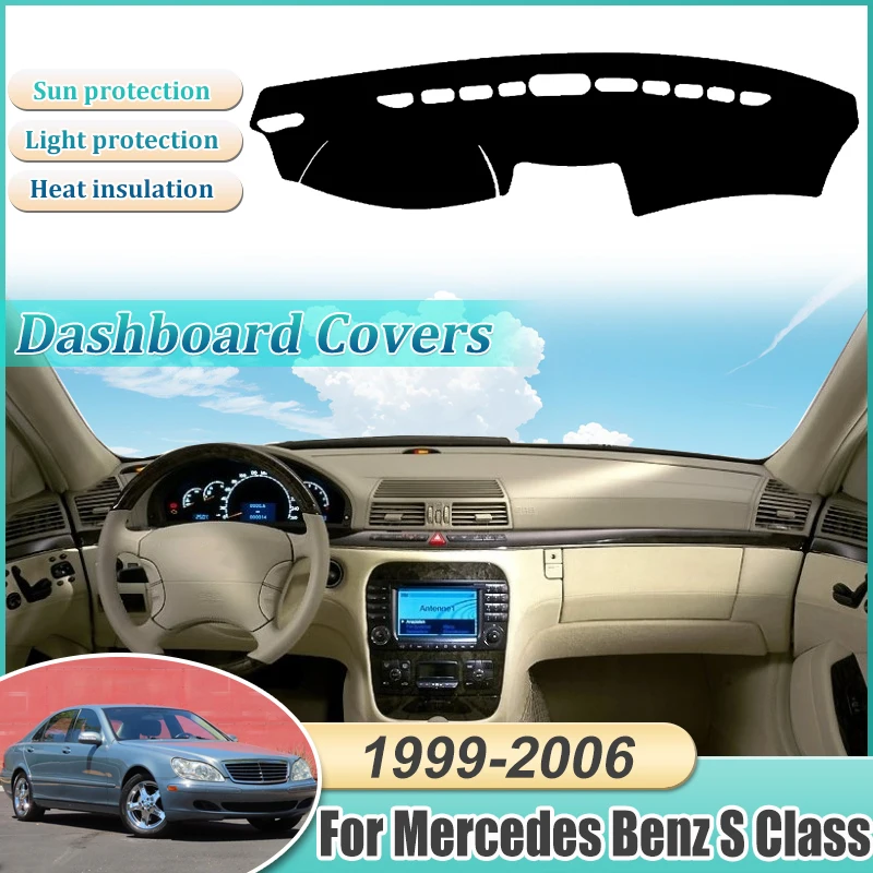 

Dashboard Cover For Mercedes Benz S Class Accessories W220 1999~2006 Mat Carpet Pad Protection Shade Cape Anti-sun Car Sticker
