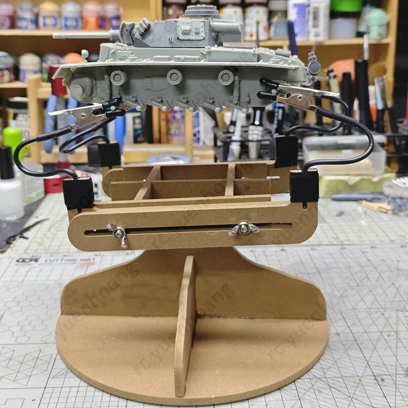 1 conjunto de suporte auxiliar universal multieixo, bancada de trabalho, ferramenta de reparo, montagem/tempo/suporte de pintura, mesa de trabalho para carro rc/tanque