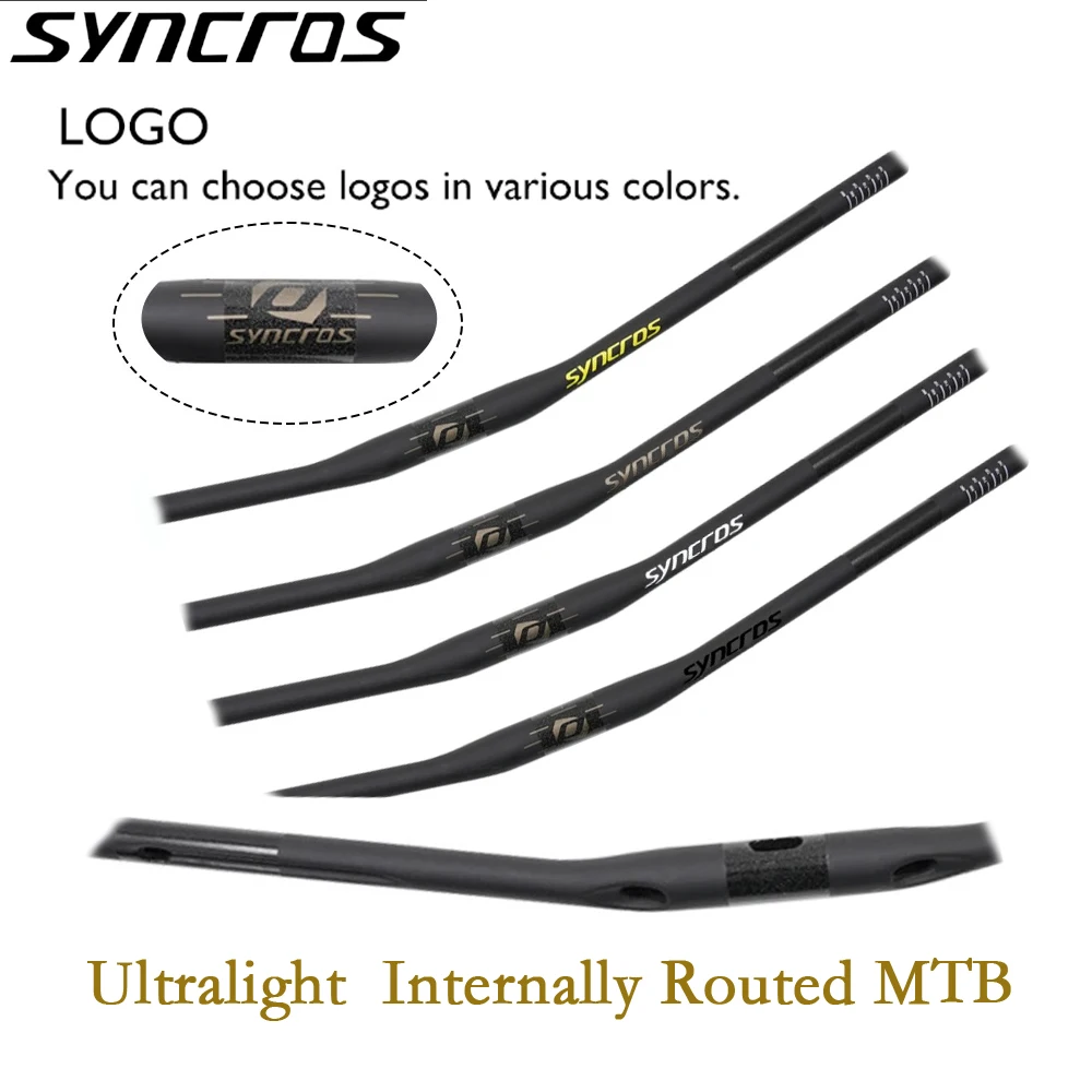 

SYNCROS Full Carbon Ultralight Internally Routed Mountain Bike Handlebar, 31.8mm, Rise/Flat/9 Degree, Matte Black, 780mm