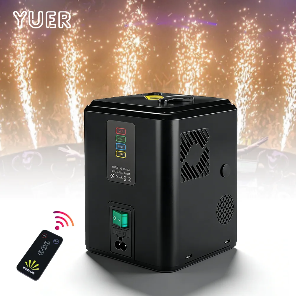 

Мини-машина для холодных искр YUER 350W, сценические эффекты, фонтан искр для вечеринок, беспроводной пульт дистанционного управления для диджеев, дискотек, свадеб, баров