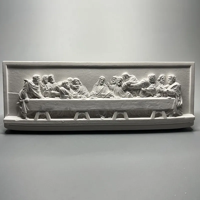 Das Letzte Abendmahl Gips-Retro-Relief Heimdekoration Ornamente Da Vinci Stereo-Gemälde Dekorative Ornamente Schreibtisch-Accessoires – Detail 2