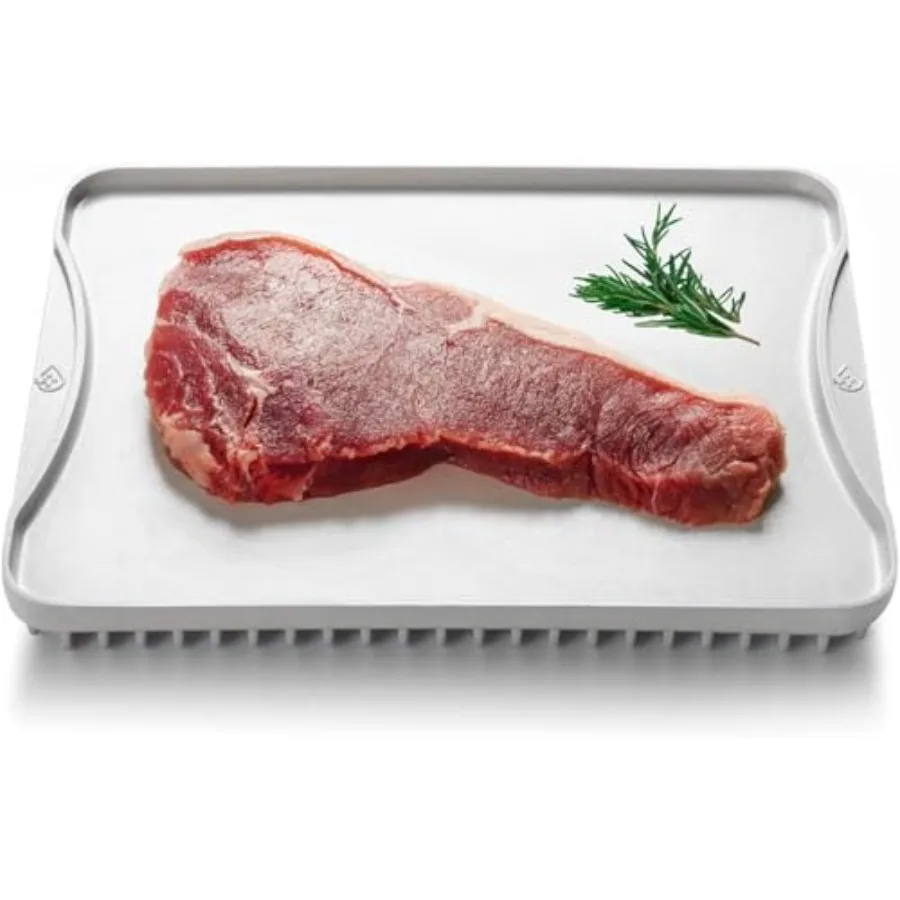 

Aluminum Alloy Defrosting Tray Silver Fast Thawing Plate for Meat Fish and Poultry No Electricity or Microwave Required Ideal f