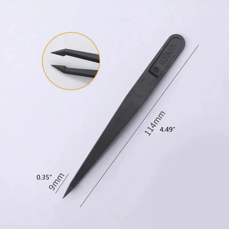 Precision Carbon Fiber Tweezers Watch And Phone Repair Tools Black Anti-static Plastic Tweezers Electronic Phone Repair image 4