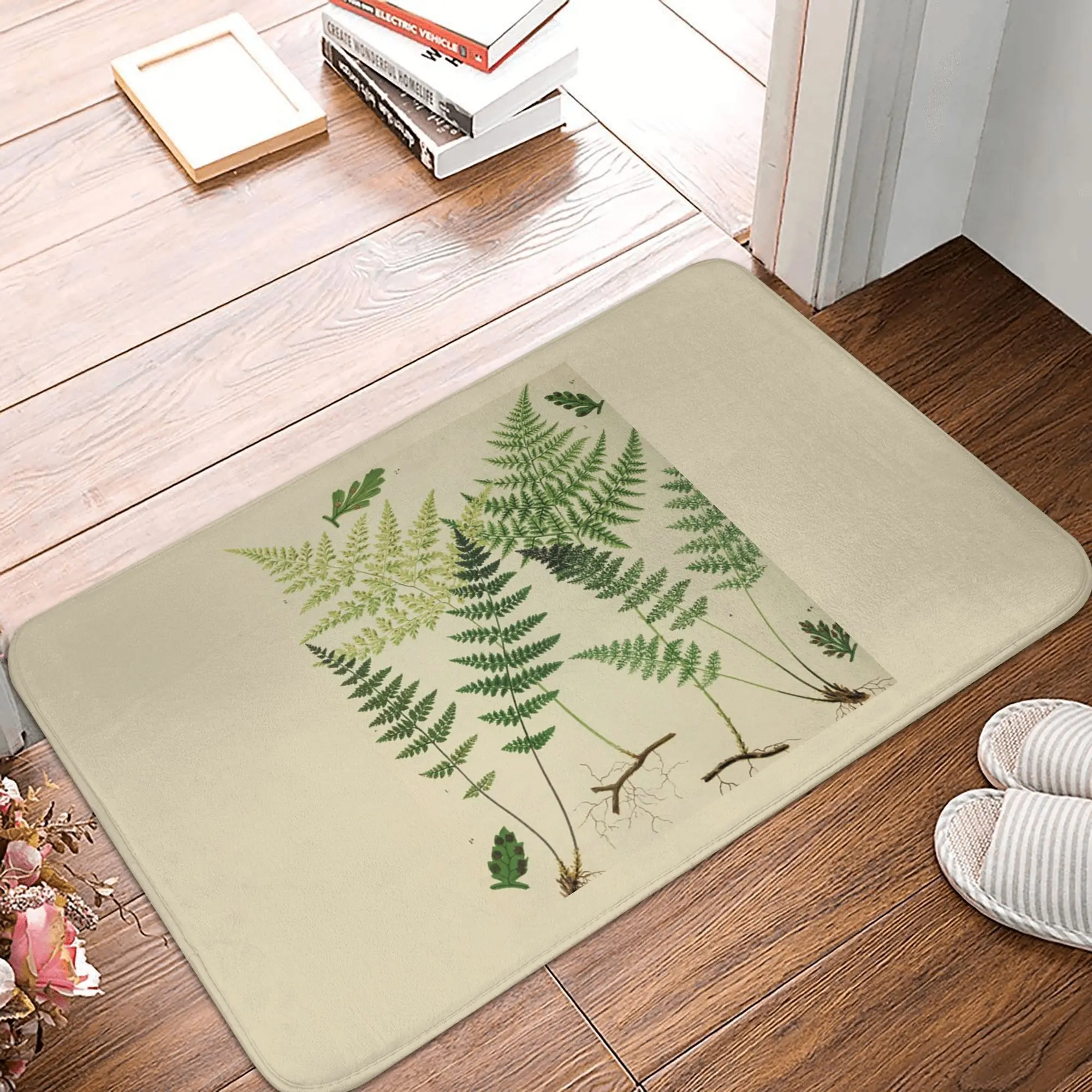 

Botanical Ferns Anti-slip Doormat Floor Mat Cushion Carpet Rug for Kitchen Entrance Home Living room Footpad Mats