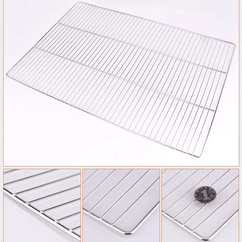 Stainless Steel BBQ Grill Mesh Rectangle Barbecue Wire Rack Grilling Accessories for Meat Cooking Outdoor Activities