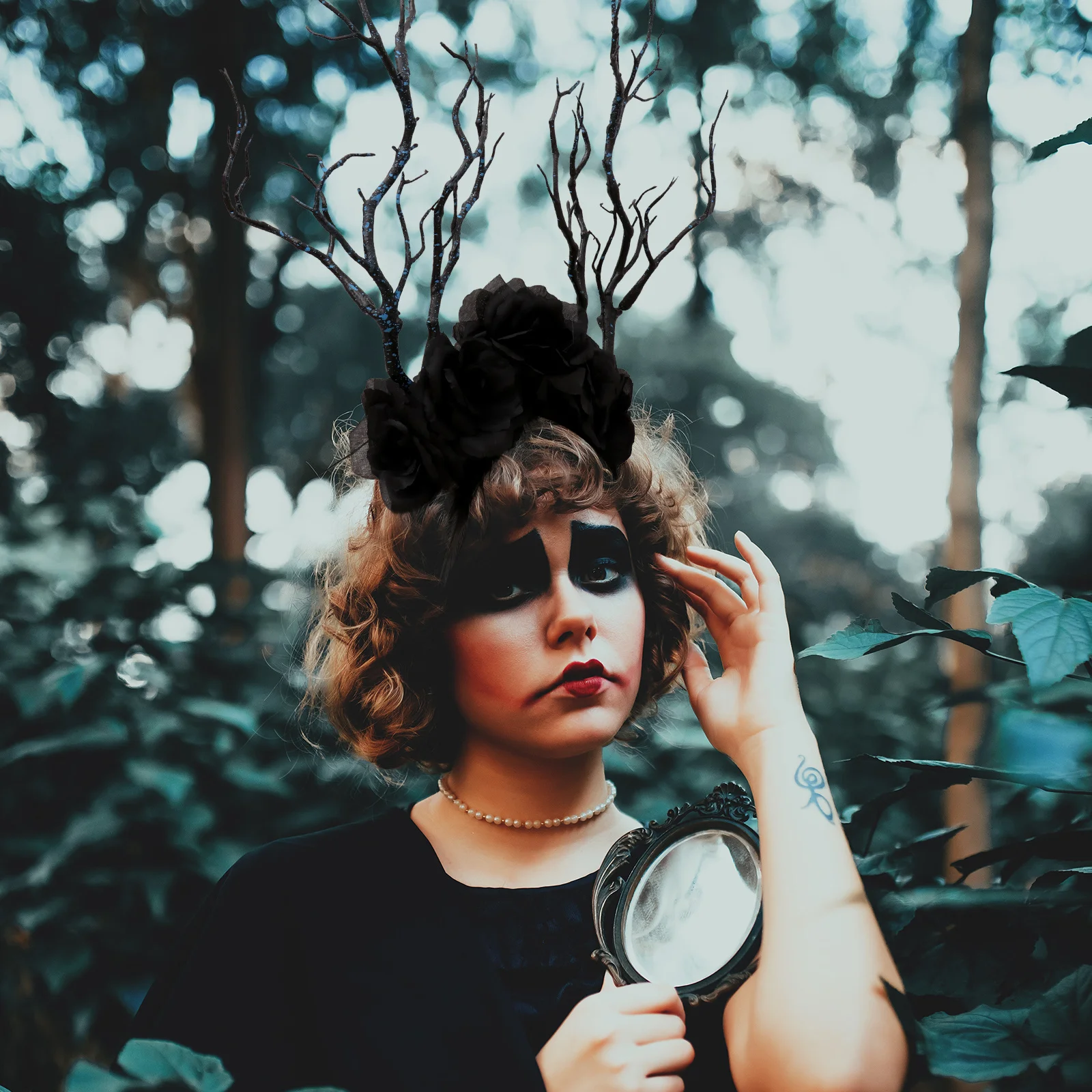 

1Pcs Gothic Halloween Hair Hoop Lightweight Black Costume Accessory Party Supply Headpiece Cosplay Festival Hairband