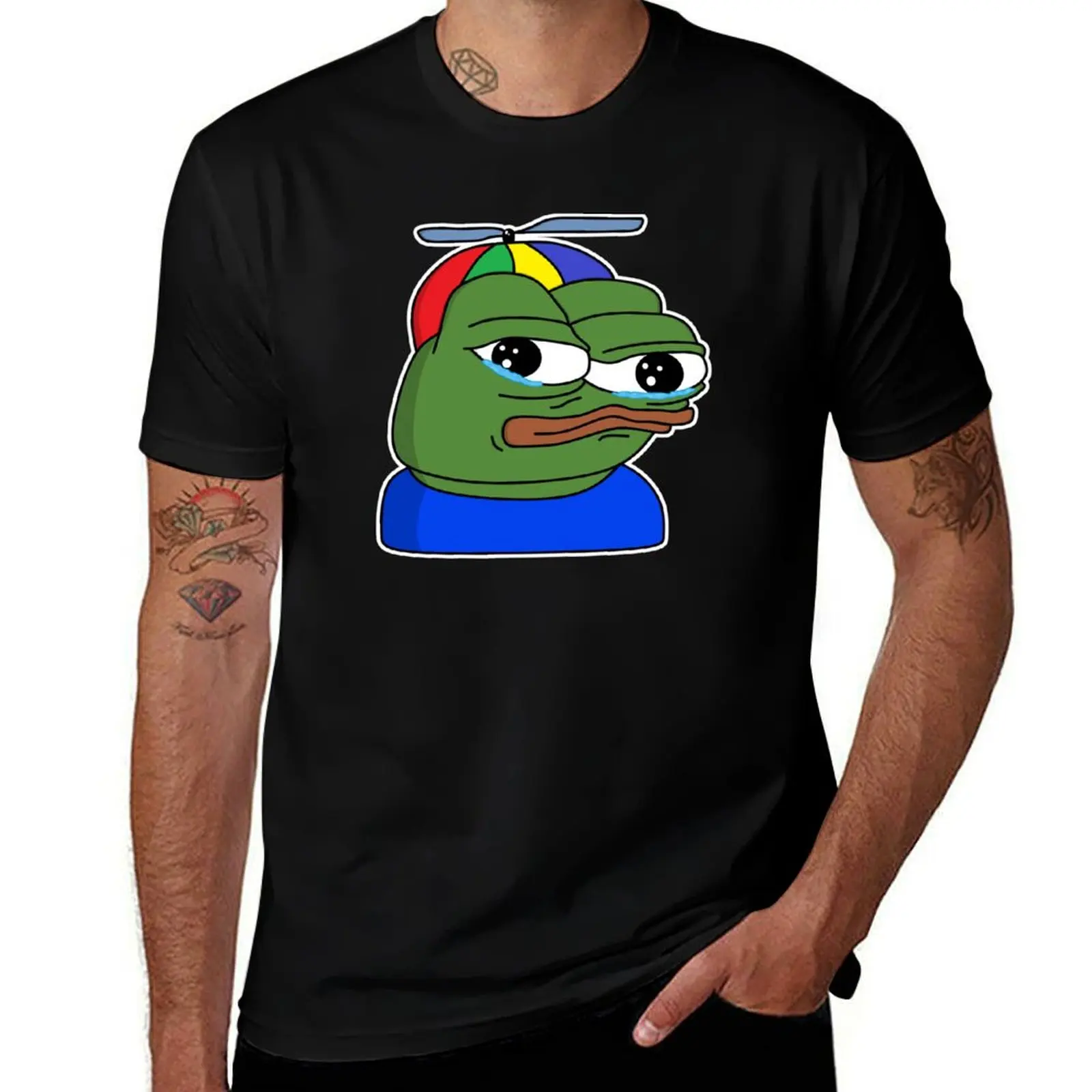 

Propeller Pepe - White Outline T-Shirt oversizeds baggy shirts Anime t-shirt mens vintage t shirts