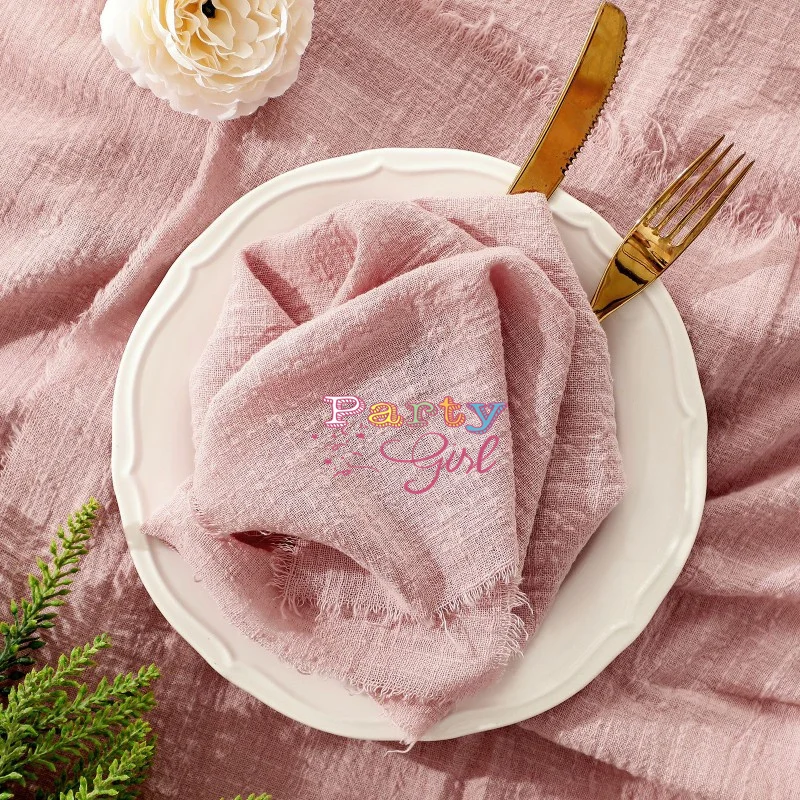 Good Quality 50pcs Cheesecloth Rustic Gauze Table Napkin Reusable Cotton Napkins For Wedding Event Party Decoration