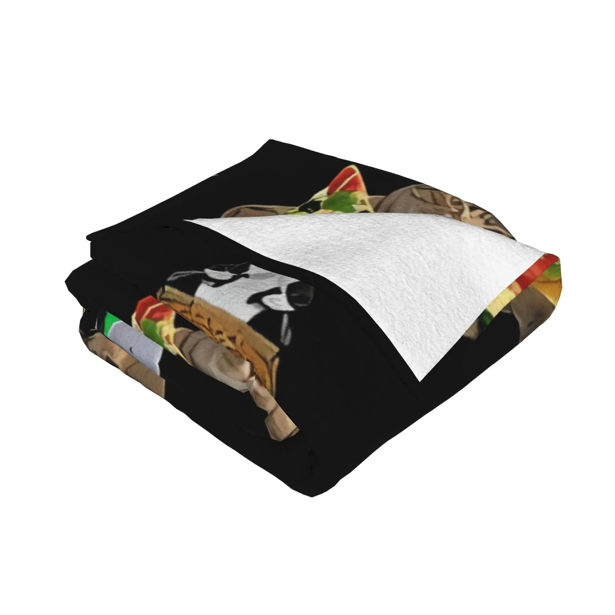 1PC home Cutecore Classic Eye Cat On Dinosaur On Pizza Blanket Super Cosy Plush Home Living Room Sofa halloween