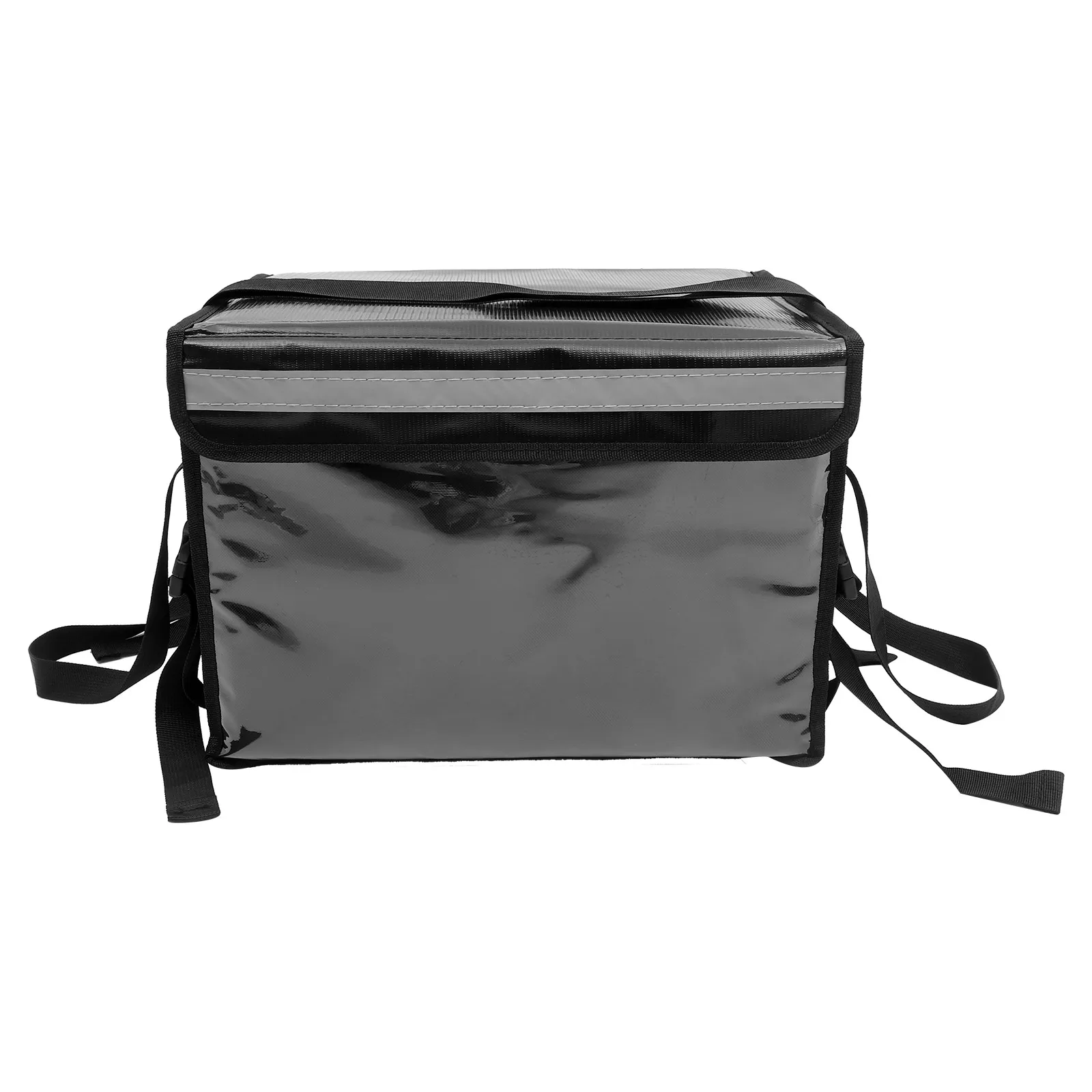 

32L Insulated Food Box Pure Black Bracket Takeaway Delivery Waterproof Heat Retention Lunch Case Storage Container Kitchen Bar