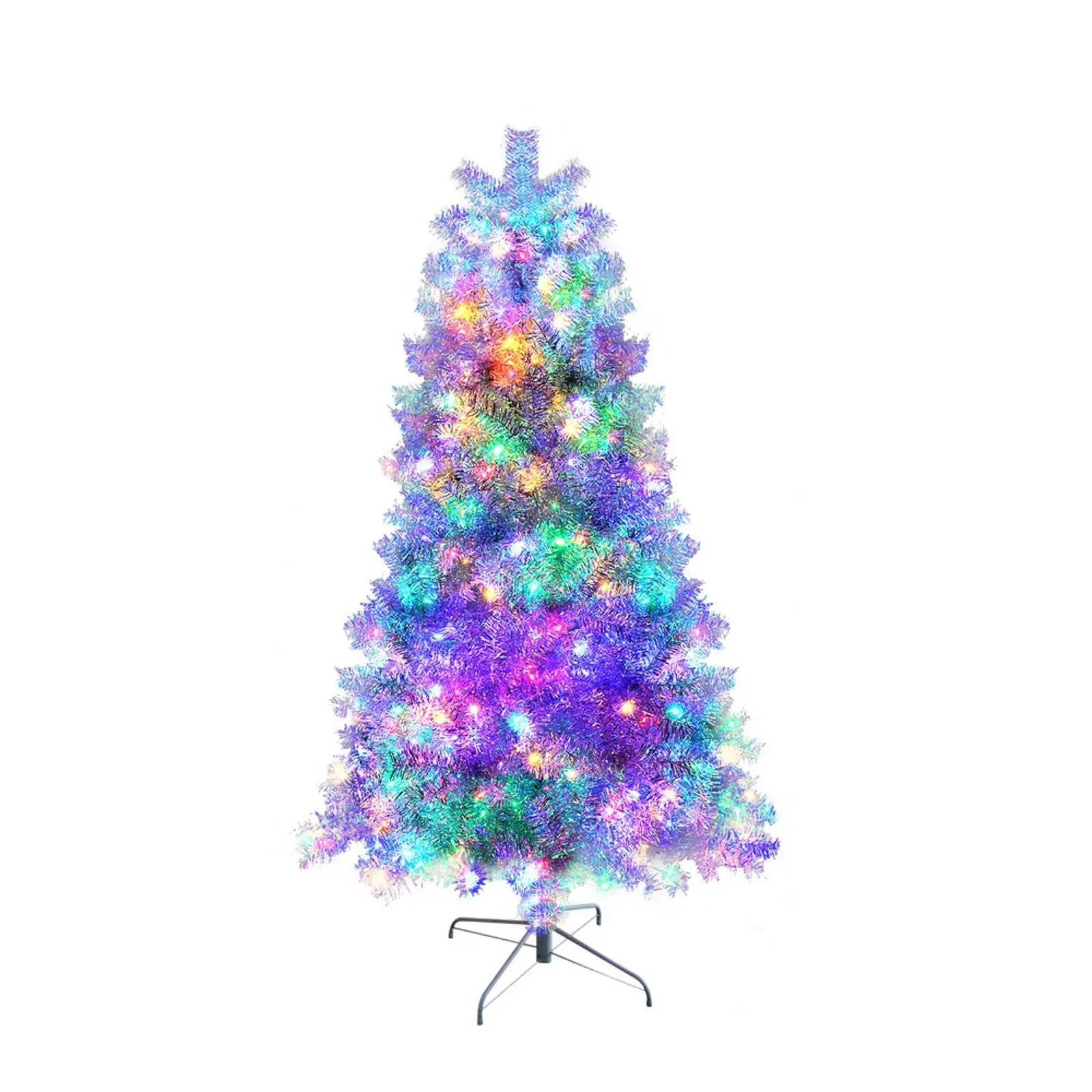 

Artificial Christmas Tree Silver 6FT Full Branch LED Holiday Tree for Indoor Outdoor Christmas Decoration